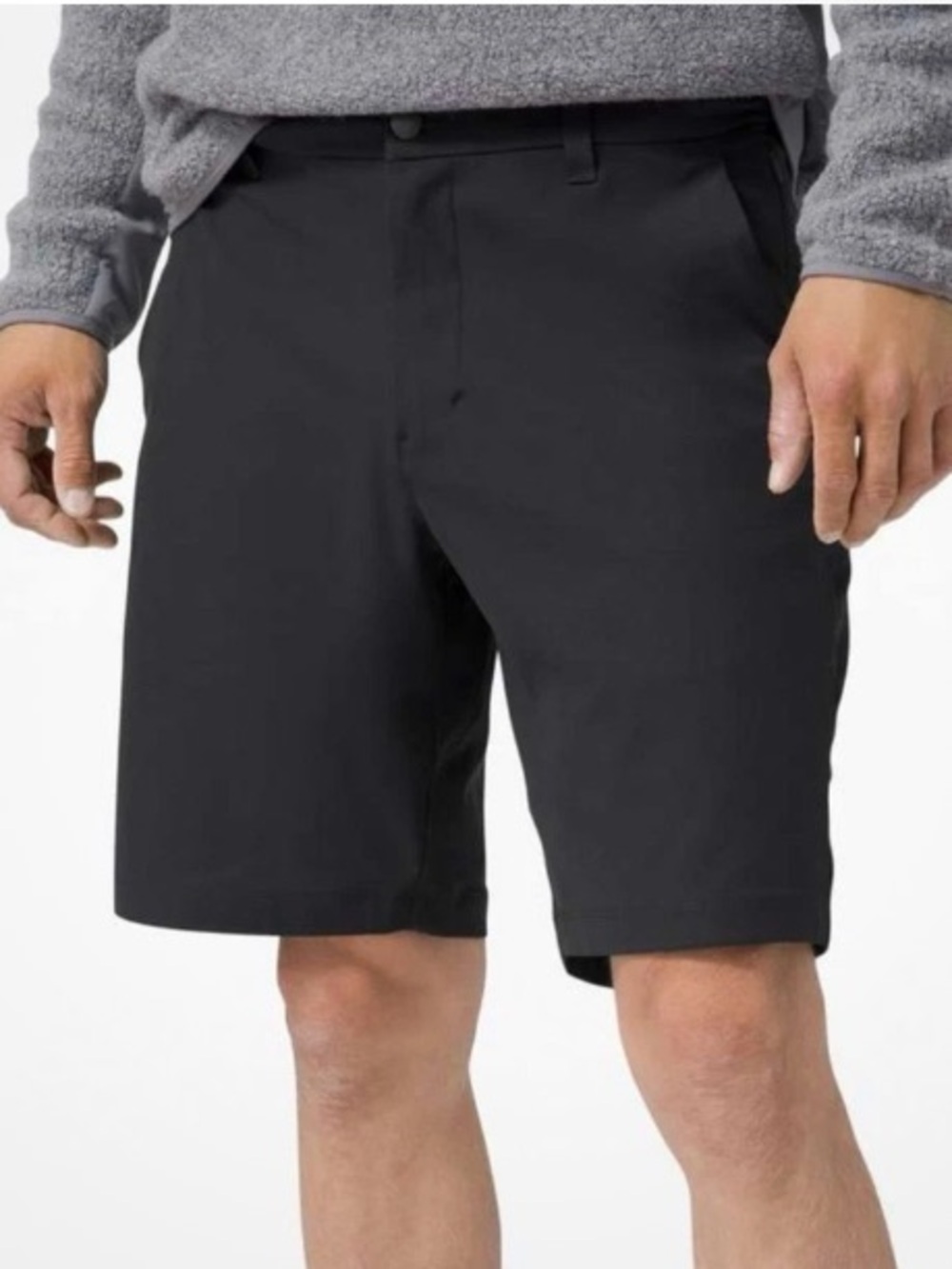 lululemon athletica Commission Black Flat-Front Performance Shorts 9 inch